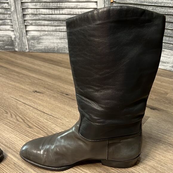 Vintage 1960s Womens MOD Stitched Leather Boots Size 9.5 - Picture 5 of 7